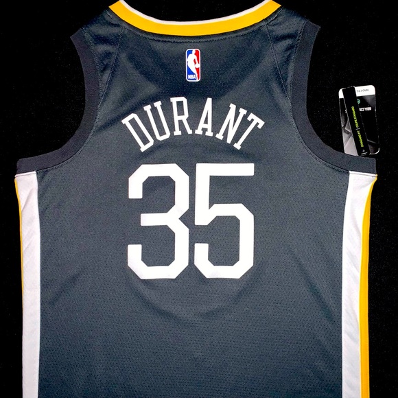 SOLD NWT Nike Kevin Durant Golden State Warriors #35 Charcoal The Town Jersey 40 - Picture 2 of 7